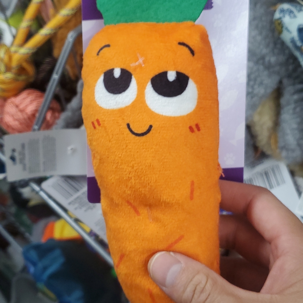 Cute Orange Carrot Soft Squeaky Cat Toy